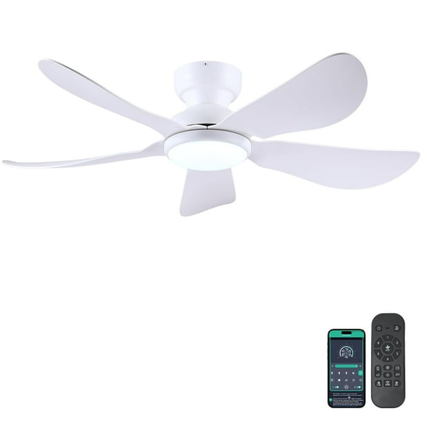 Ventilador de techo Kviflon de 46 pulgadas con luces y mando a distancia, color blanco