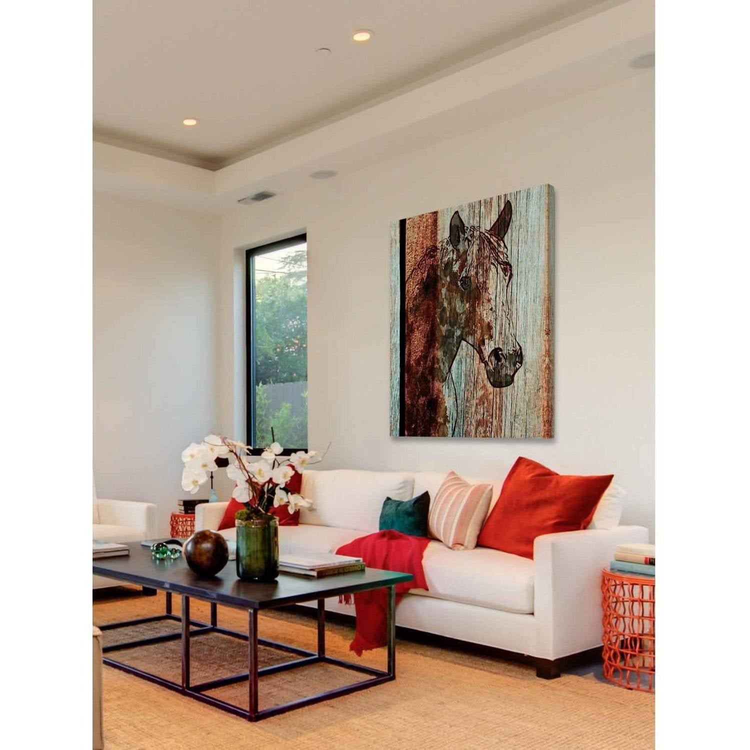 "Orange Horse" Painting Print on Wrapped Canvas