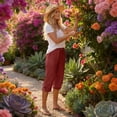 thumbnail image 6 of Casual Pants for Women Women's Fashionable And Casual Summer Elastic High Waisted Solid Color Cotton And Linen Loose Trousers, 6 of 6