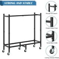 thumbnail image 2 of 2.7ft Heavy Duty Steel Logs Stand Firewood Rack Outdoor Log Holder With Wheels, 2 of 4