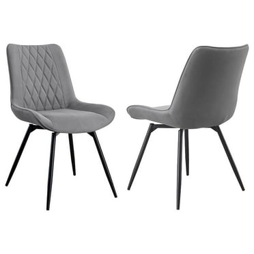 Plethoria Home Grey Tufted Swivel Dining Chairs (Set of 2)