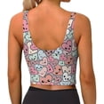 thumbnail image 4 of Goofa Cartoon Hearts Printed Sports Bras for Women, High Impact Running Bra Workout Crop Tank Tops Longline Sports Bra Push up-, 4 of 9