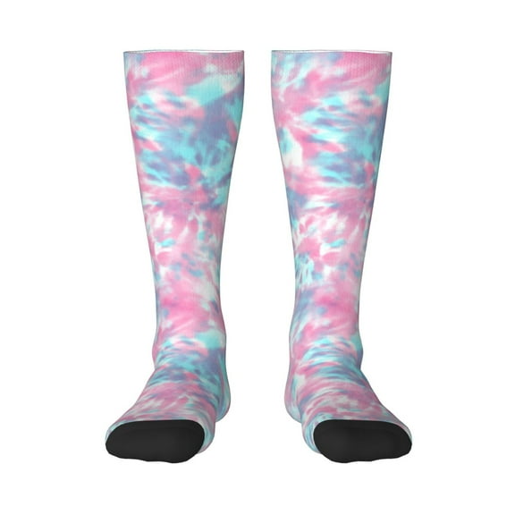 Naloa Tie Dye Thigh High Socks Extra Long Stretchy Sock Women Over Knee High Opaque Stocking Daily Wear