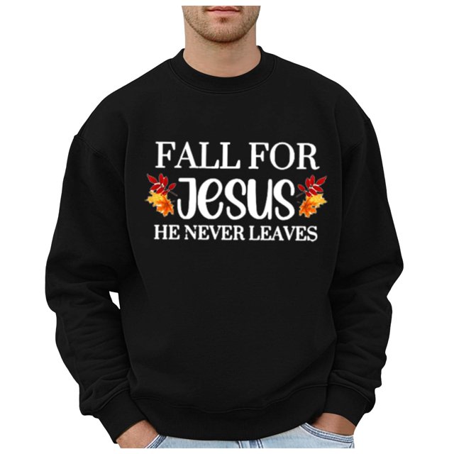 Ediodpoh Men's Hoodless Sweatshirt Fashion Plus Size Pullover for Thanksgiving Fall Oversized Holiday Logo Print Tops Hop Style Comfortable Sweatshirts Men Sweatshirts Black S