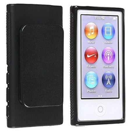 Black TPU Rubber Case Cover with Belt Clip for Apple iPod Nano 7th Gen 7 7G NEW, Protect your phone with style through this sleek case. Provides ultimate.., By