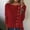 005 Red, variant on Womens Solid Color Crew Neck Sweaters Casual Long Sleeve Lightweight Knit Side Button Pullover Sweaters