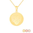 thumbnail image 1 of CELTIC KNOT MOTHERHOOD DISC PENDANT NECKLACE IN GOLD (YELLOW/ ROSE/WHITE), 1 of 1