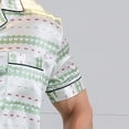 thumbnail image 4 of Men Silk Satin Pajamas Set Short Sleeve Button Down Sleepwear Loungewear with Pockets, 4 of 8