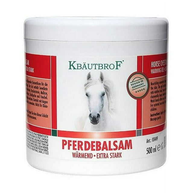 Krauterhof Pferdebalsam Gel Bálsamo Efecto Calentamiento Extra Fuerte Castaño de Indias Crema de Masaje para Alivio del Dolor