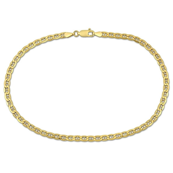 Amour 3.3mm Marine Link Bracelet in 10k Yellow Gold -10 in