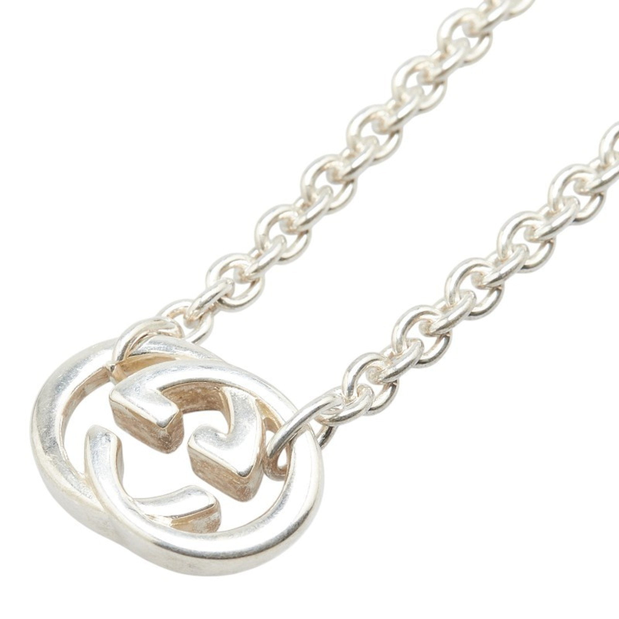 Pre-Owned Gucci Interlocking G Chain Necklace 190489 J8400 8106 SV925 Silver Women's... (Good)