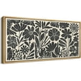 thumbnail image 2 of IDEA4WALL Extra Large Framed Canvas Print Wall Art Floral Silhouette Elegant Black & White Botanical Retro Artwork Nature Wilderness Fine Art Vintage Decor for Home Decoration - 60"x30", 2 of 5