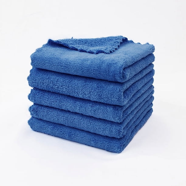 Nvzi 10 paños de cocina reutilizables sin olor, paños de limpieza de vellón coral súper absorbentes de 9,84 x 9,84 pulgadas (azul oscuro)