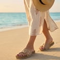 thumbnail image 5 of Cushionaire Leeds Sandals for Women, Slip On Big Buckle Slide Womens Sandals with Memory Foam Footbed, Comfortable Summer Footwear, 5 of 31
