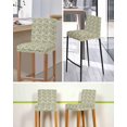 thumbnail image 5 of Vintage Flowers Bar Stool Covers Set of 2, Spring Yellow Green Floral Country Leaves Birds Stretch Bar Chair Covers with Backs, Removable Pub Counter Height Chair Cover for Kitchen Dining Room Cafe, 5 of 7