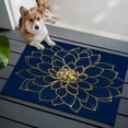 thumbnail image 3 of 2x3 Ft Entryway Area Rug, Navy Blue Yellow Spring Floral Kitchen Rug Runner Washable Floor Mat, Chic Blossoms Botanical Non Slip Indoor Door Mat Throw Carpet for Bathroom Living Room Bedroom, 3 of 8