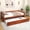 Walnut, variant on Costway Twin Size Trundle Daybed Wooden Slat Support Mattress Platform Gray