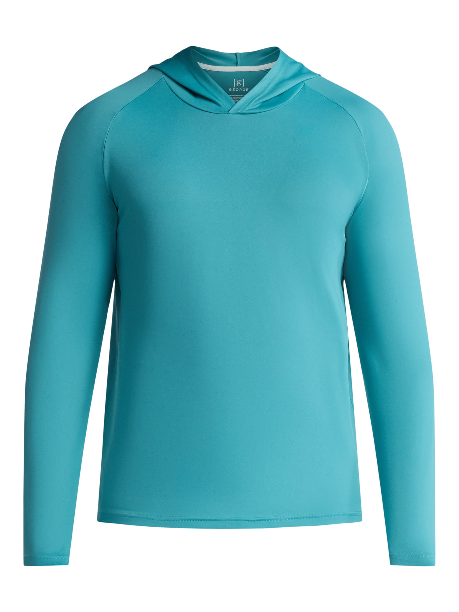 George Men's and Big Men's Hooded Sun Shirt with Long Sleeves, UPF 50+, Sizes S-3XL