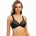 MELENECA Women's Full Coverage No Padding Plus Size Lace Underwire Bra Black 40G