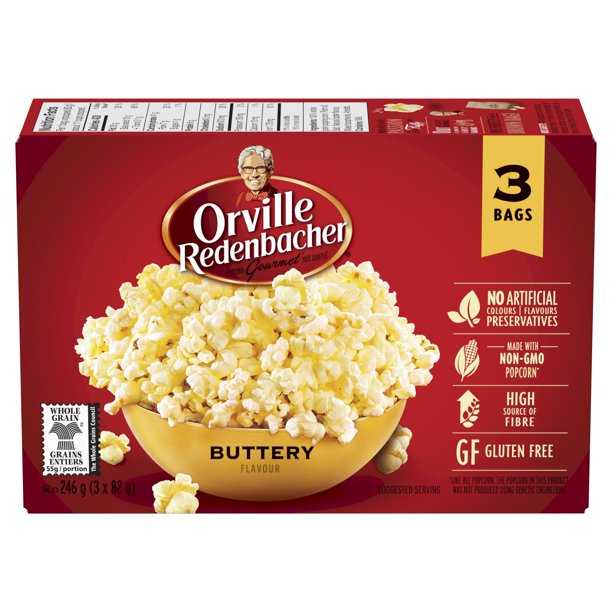 Orville Redenbacher Buttery Microwave Popcorn, 3 Pack (3 x 82 g