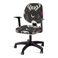 thumbnail image 3 of CHAQLIN Skull Mushroom Floral Print 2 Pcs Office Chair Slipcover for Armchair Stretch Stretchable Computer Chair Protector Polyester Fabric Office Computer Chair Covers, 3 of 8
