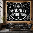 thumbnail image 6 of Moonlit Intuition Celestial Eye and Crescent Moon on Starry Night Sky, Mystical Gothic for Witchy Decor Fans, Occult Wall Art, Halloween Gift, Tapestry Wall Hanging for Bedroom and Living Room, 6 of 7