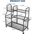 thumbnail image 1 of OUYAWEI Yard Storage Rack Rolling Garage Tool Organizer Lawn Care Outdoor Black, 1 of 6