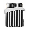thumbnail image 2 of Black Striped Twin Size Down Alternative Comforter, Lightweight Comforter Quilt Bedding Set with Pillow Shams Modern Farmhouse Black and White Stripes All Seasons Bed Comforter Duvet Insert 68"x86", 2 of 7