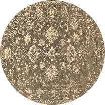 Ahgly Company Indoor Round Persian Brown Bohemian Area Rugs, 5' Round