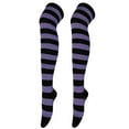 thumbnail image 2 of Tight High Stockings for Women Over Knee Socks Multicolored Striped Pattern for Halloween Festival Attire and Daily Wardrobe, 2 of 2