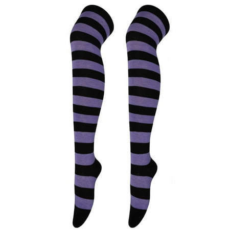 NMMUED Striped Socks Halloween Apparel Striped Knee High Socks Thigh High Socks for Women Tube Socks Long Striped Socks Cute Halloween Gifts Purple One Size NMMUED Striped Socks Halloween Apparel Striped Knee High Socks Thigh High Socks for Women Tube Socks Long Striped Socks Cute Halloween Gifts Purple One Size