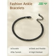 thumbnail image 5 of FindChic Black Anklets for Women Stainless Steel Cuban Chain Summer Ankle Bracelets Birthday Mothers Day Jewelry Gifts Her Mom Wife Lady Adults Age Ideas, 8.5'', 5 of 9