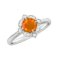 thumbnail image 4 of Rosec Jewels Fire Opal Vintage Inspired Ring with Diamond Accent (0.50 CT, AAA Quality), 925 Sterling Silver, US 11.50, 4 of 10