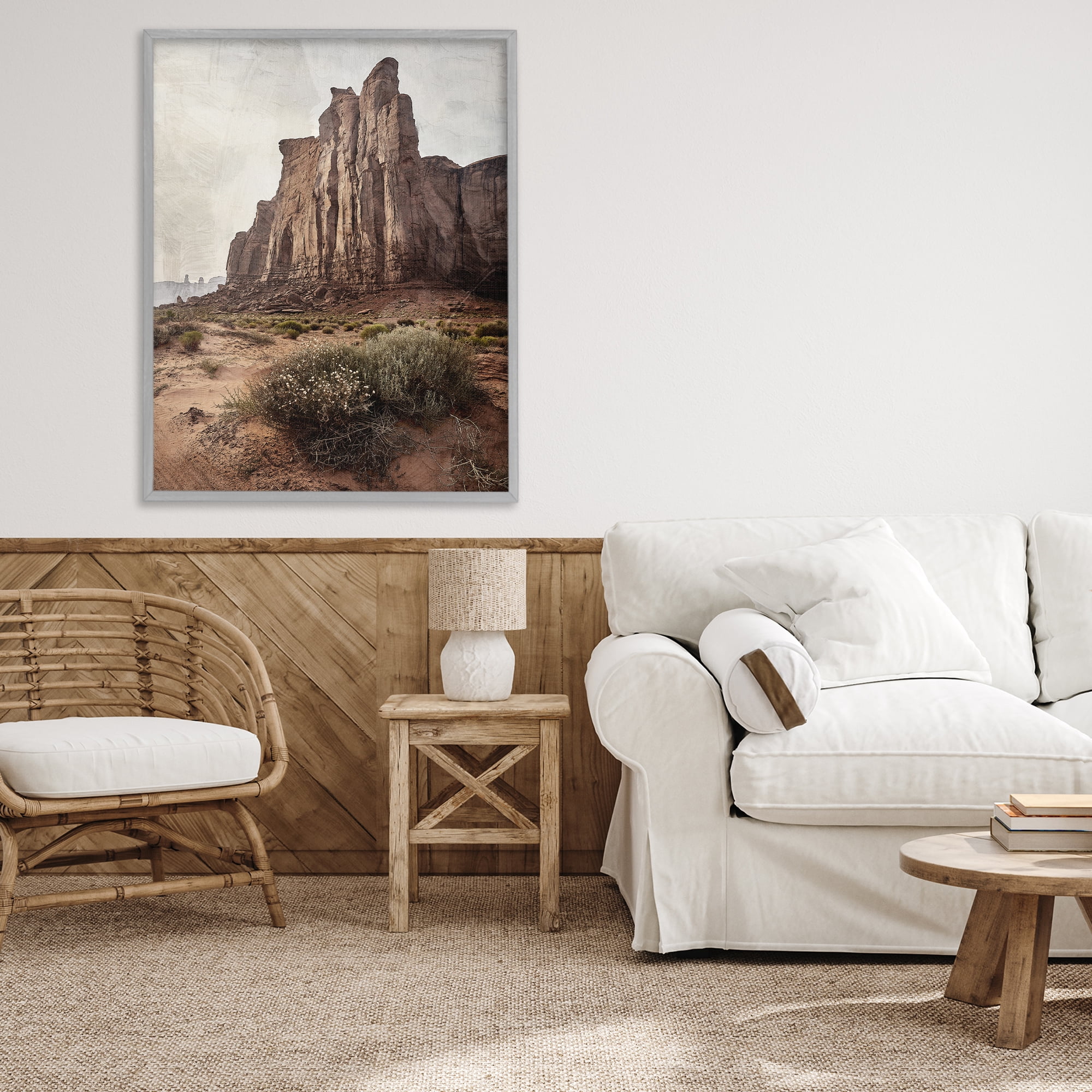 Stupell Industries Desolate Rock View Gray Framed Giclee Art, design by Kim Allen