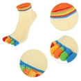 thumbnail image 4 of 4 Pairs Full Finger Toe Socks Men Women Non Slip Sticky Five Toe Socks for Sport Exercise Daily Fit Mutlicolor Yellow, 4 of 7