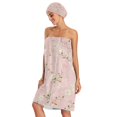 thumbnail image 3 of 3-Piece Bathroom Towel Set with Bath Towel, Quick-Dry Hair Cap and Hair Turban for Bath Yoga Beach Cute Floral Pastel, 3 of 6