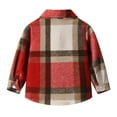 thumbnail image 7 of Huesdet Toddler Boys Girls Plaid Flannel Shirts Jacket Long Sleeve Lapel Button Up Shacket Fall Outerwear for Kids(Hot Pink,6-7 Years), 7 of 7