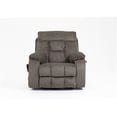 thumbnail image 5 of Electric Power Lift Recliner Chair with Heat and Massage, 180° Flat Recline, Dual Cup Holders, Dark Brown Chenille Fabric for Elderly and Big & Tall, 5 of 5