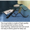 Triani 2 Pack Mug Rack Under Cabinet, Black Mug Holder Shelf Metal Mug ...
