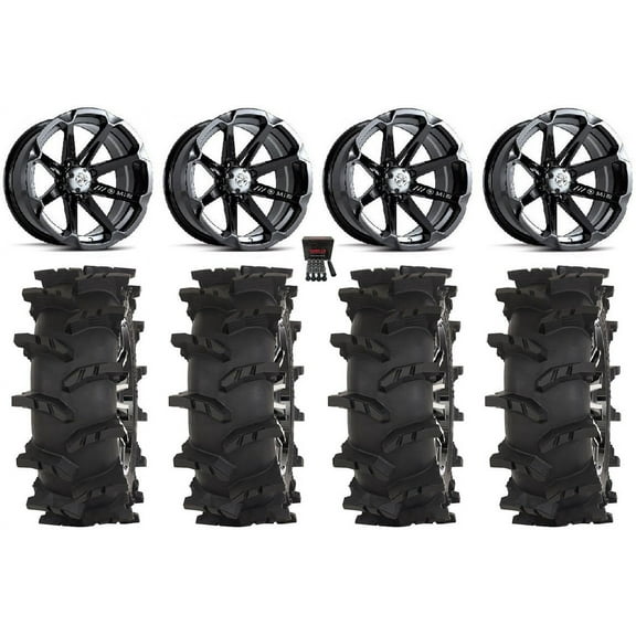 MSA Diesel 14" Wheels Black 30" Outlaw Max Tires Polaris RZR XP 1000 / PRO XP / Ranger XP 900/1000