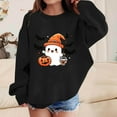 thumbnail image 2 of Kilaqueen Halloween Costumes for Kids Long Sleeve Crewneck Halloween Cute Print Sweatshirt Casual Festival Vacation Holiday Trendy Pullover Tops 1-13Y, 2 of 3
