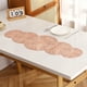 thumbnail image 5 of Protector de mesa de PVC 33x90cm Manteles individuales de plástico antideslizante y resistente al calor de plata dorada, textura decorativa de lino fácil de limpiar para mesa de centro 4-6 asientos, 5 of 6