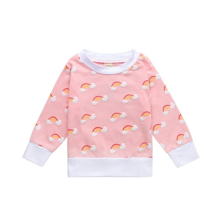 

Baby Girls Rainbow Printed Pullover Tops