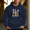 thumbnail image 4 of Men's 330g 100% Cotton Halloween Skull Pattern  Casual Pullover Drawstring Hoodie With Pocket, 4 of 16