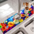 thumbnail image 5 of Kitchen Sink Splash Guard Faucet Mat -1 PC Super Absorbent Fast Drying Mat Sink Gadgets-Splash Guard Behind Faucet Drip Catcher for Kitchen, Bathroom,Sink Mat, Dish Drying Mat, Bathroom(23.5" X 5.5" ), 5 of 5