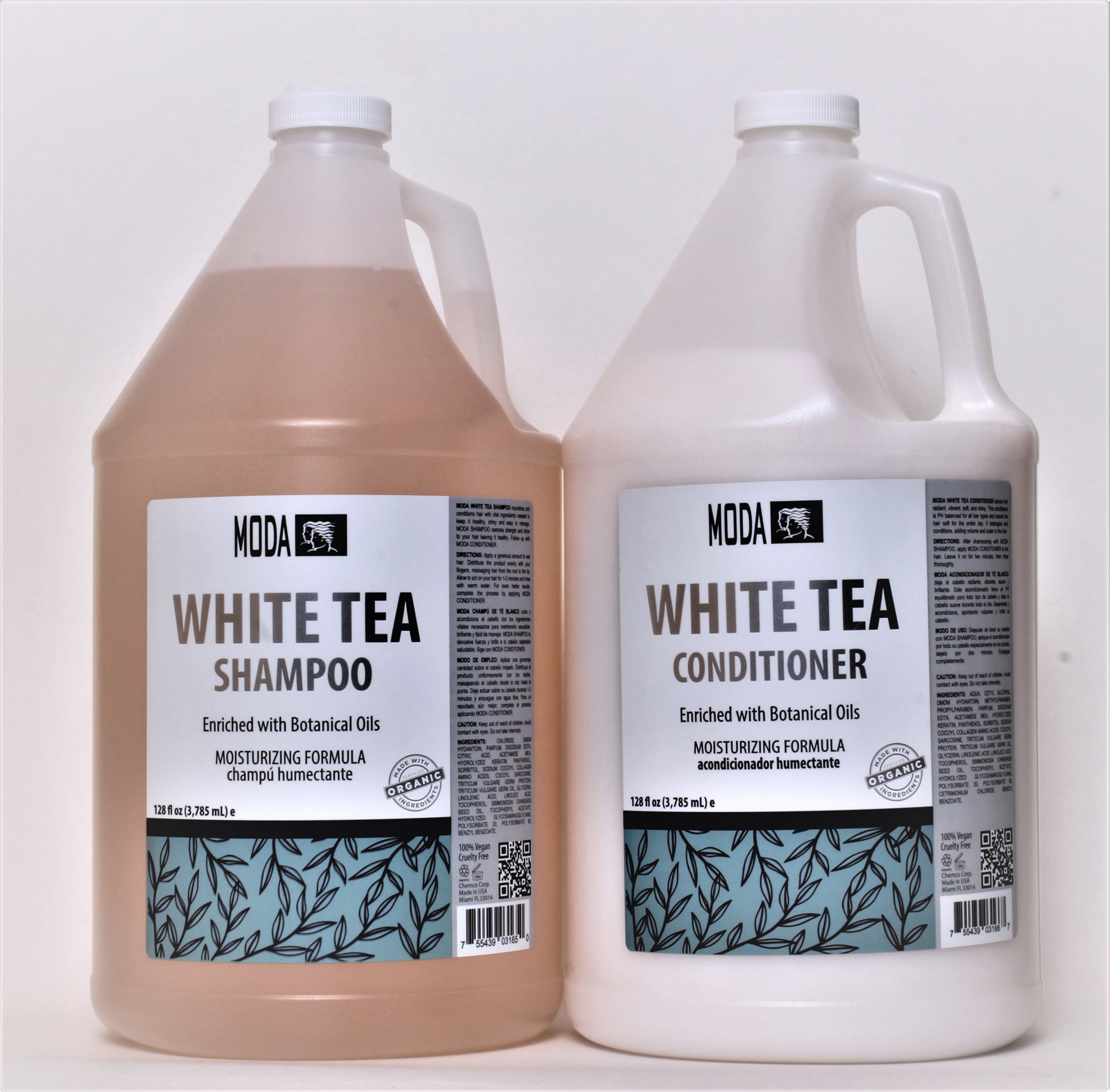 MODA White Tea Shampoo and Conditioner 128oz/gallon