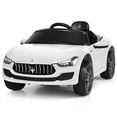 thumbnail image 1 of Gymax 12V Maserati Licensed Kids Ride on Car w/ RC Remote Control Led Lights MP3 White, 1 of 10