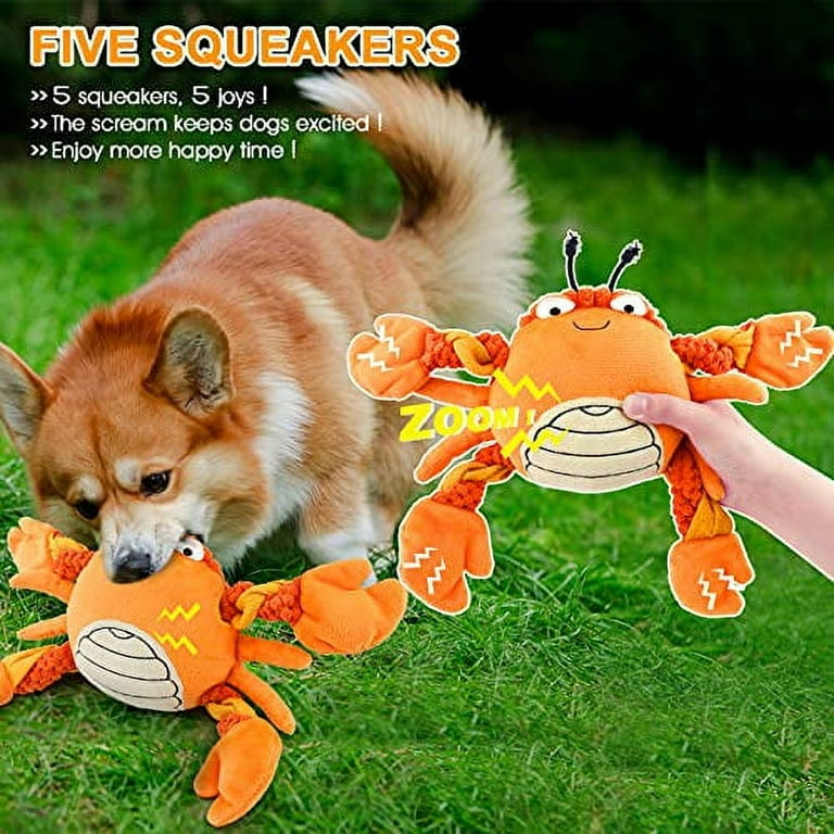 Crab Design Interactive Dog Toys for Small, Medium, Large Dogs - Pet Clever