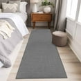 thumbnail image 5 of Dark Gray 2x6 Kitchen Runner Rug, Farmhouse Burlap Solid Grey Color Modern Linen Texture Non-Skid Rubber Backing Large Rectangle Rugs - Living Room Bedroom Office, Indoor Floor Carpets Washable Rug, 5 of 9