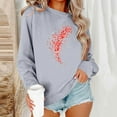 thumbnail image 6 of SELONE Long Sleeve Shirt Women Valentine Heart Print Holiday Pullover Crewneck Tops Loose Sweatshirt Gray M, 6 of 6